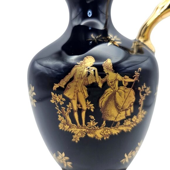 Porcelaine D'Art Limoges France Courting Couple Creamer Pitcher Bud Vase 6" - Picture 2 of 14